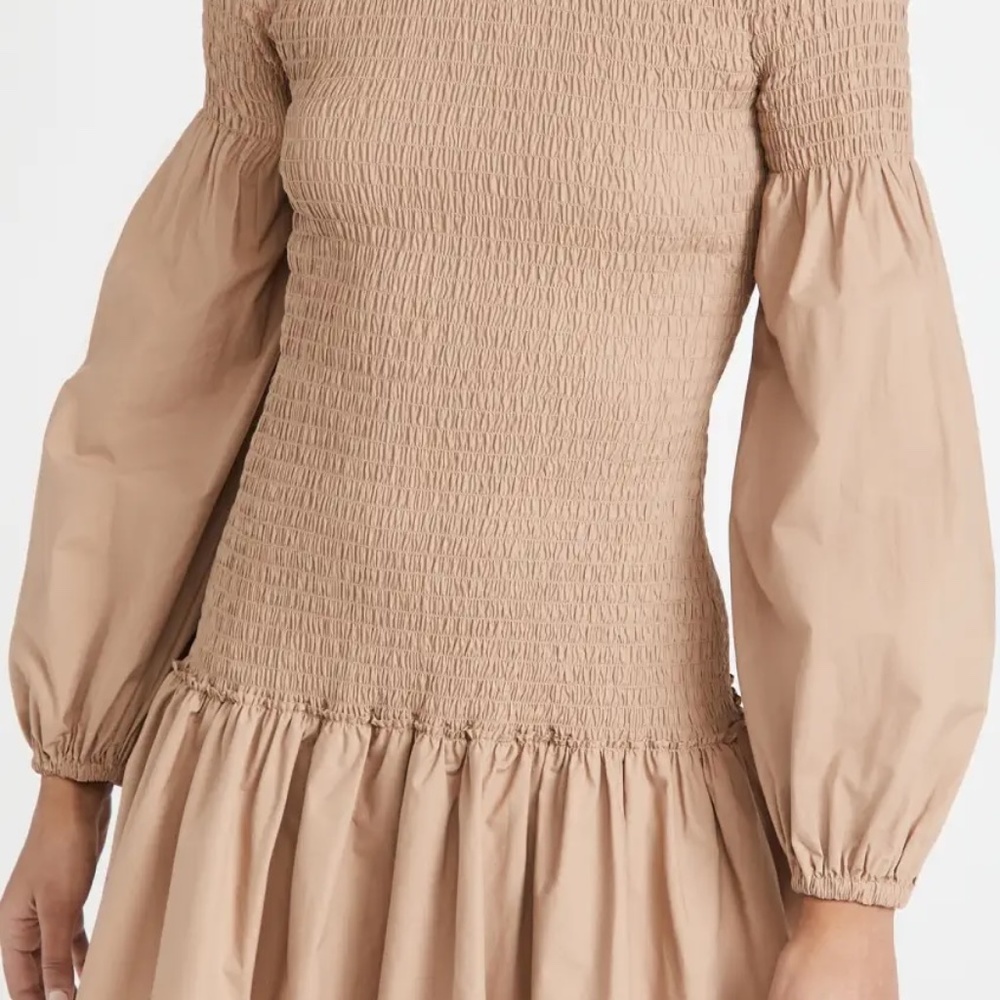 A.L.C. Kora Smocked Mini Dress Size 6 New With Tags Colour Desert Bee - Picture 2 of 9